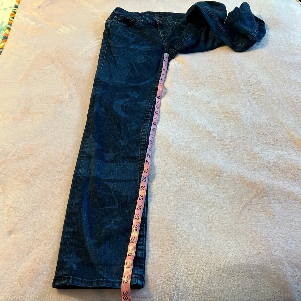 True Religion Geno blue jeans with celestial design size 30 casual streetwear